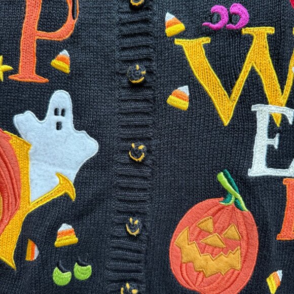 Black Halloween Sweater Vest Size Small Tiara International - Picture 5 of 7